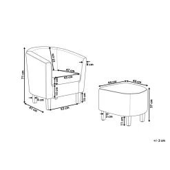 Beliani Cocktailstoel HOLDEN - Grijs Polyester -Bankstoel Winkel 00019541285e4a35b0061cdbae70a4d7 1