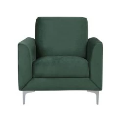 Beliani Fauteuil FENES - Groen Fluweel -Bankstoel Winkel 003e58390d7d433d840918203f66fbc6