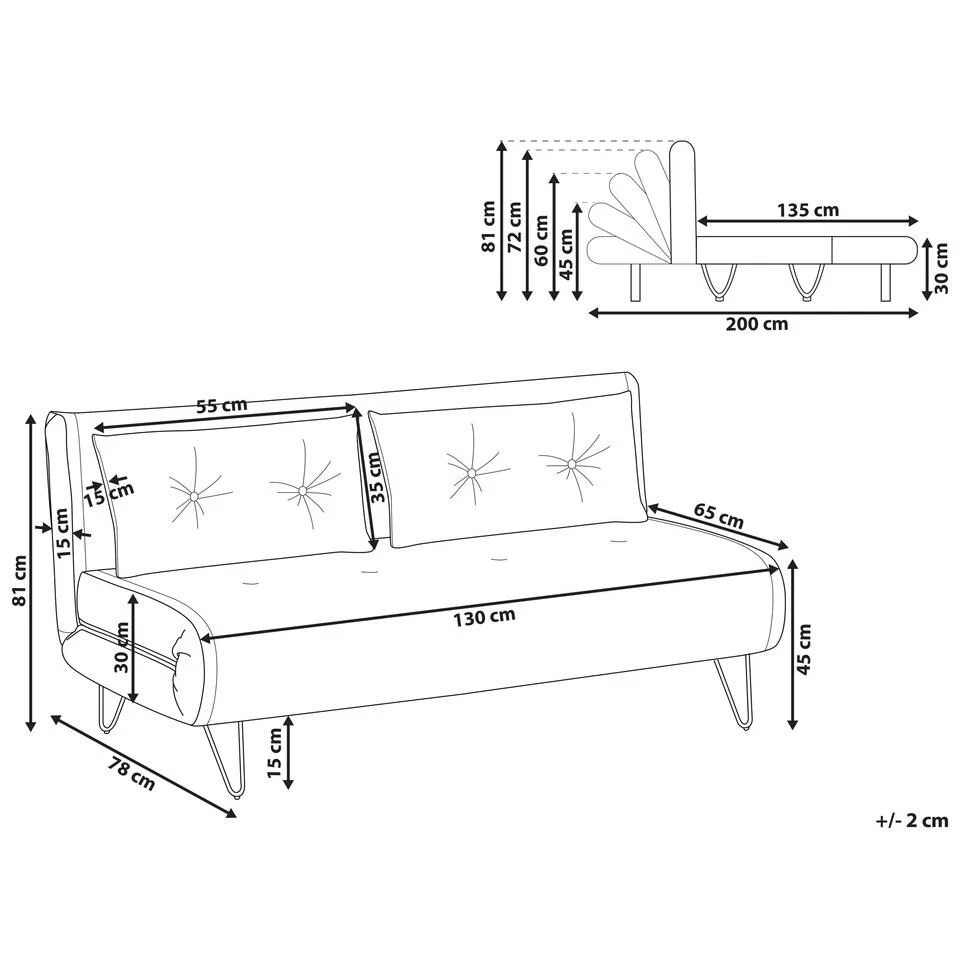 Beliani Tweezitsbank - VESTFOLD Groen Fluweel 3 Beliani Tweezitsbank - VESTFOLD Groen Fluweel - Afbeelding 3
