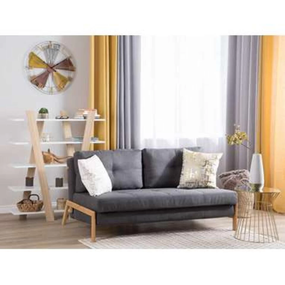 Beliani Tweezitsbank - EDLAND Grijs Polyester 2 Beliani Tweezitsbank - EDLAND Grijs Polyester - Afbeelding 2