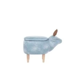 Beliani Hocker REINDEER - Blauw Polyester -Bankstoel Winkel 0a377c19a5e942c3a836d002cb994d0e