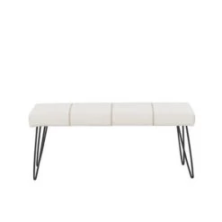 Beliani Hocker BETIN - Wit Kunstleer -Bankstoel Winkel 0a987150b3454dc895a1950269736add