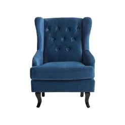 Beliani Fauteuil ALTA - Blauw Fluweel -Bankstoel Winkel 0e718373392640d182bb8b0ea9dc87dc