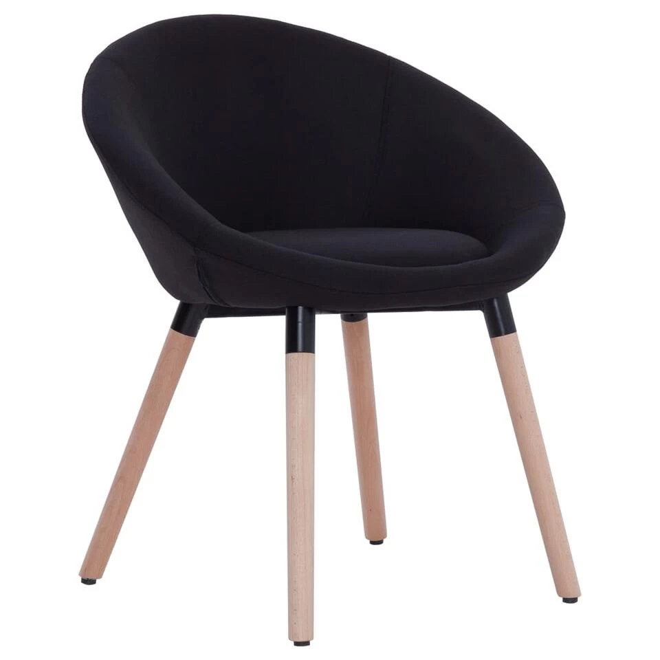 VidaXL Eetkamerstoelen 2 St Stof Zwart 3 VidaXL Eetkamerstoelen 2 St Stof Zwart - Afbeelding 3