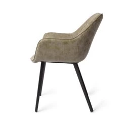 Urban Lifestyle Eetkamerstoel Boston - Vegan Leer - Vintage Army Groen -Bankstoel Winkel 1000010483 0102