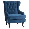 Beliani Fauteuil ALTA - Blauw Fluweel