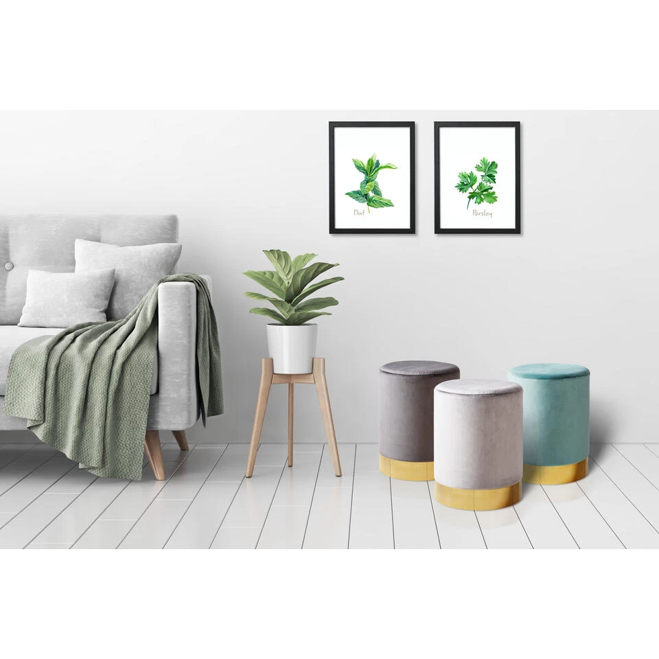 Lifa Living Belle Poef Groen 2 Lifa Living Belle Poef Groen - Afbeelding 2