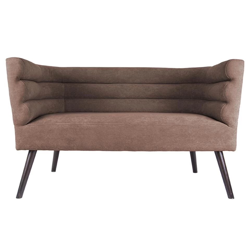 Leitmotiv Bank Explicit - Suede Look Chocolade Bruin - 128x71x74cm 1 Leitmotiv Bank Explicit - Suede Look Chocolade Bruin - 128x71x74cm