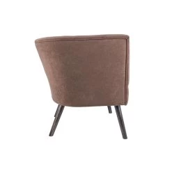 Leitmotiv Stoel Explicit - Suede Look Chocolade Bruin - 74x71x74cm -Bankstoel Winkel 1000023396 0110