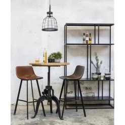 Giga Meubel Barkruk Cognac - Zithoogte 73cm - Metaal & PU Leer - Barkruk Hugo -Bankstoel Winkel 1000027428 0102