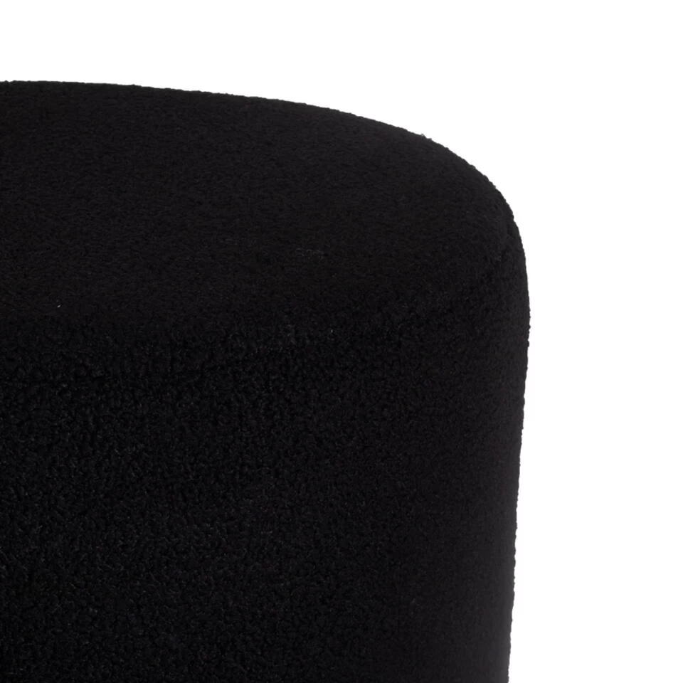 Giga Meubel Teddy Poef Zwart - Met Gouden Onderstel - Poef Quinty 2 Giga Meubel Teddy Poef Zwart - Met Gouden Onderstel - Poef Quinty - Afbeelding 2