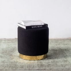 Giga Meubel Teddy Poef Zwart - Met Gouden Onderstel - Poef Quinty 6 Giga Meubel Teddy Poef Zwart - Met Gouden Onderstel - Poef Quinty -Bankstoel Winkel 1000027540 0102