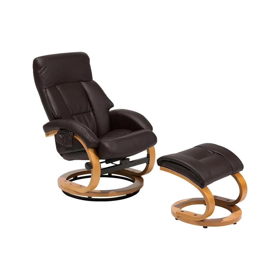 Beliani Massagestoel FORCE - Bruin Kunstleer 1 Beliani Massagestoel FORCE - Bruin Kunstleer