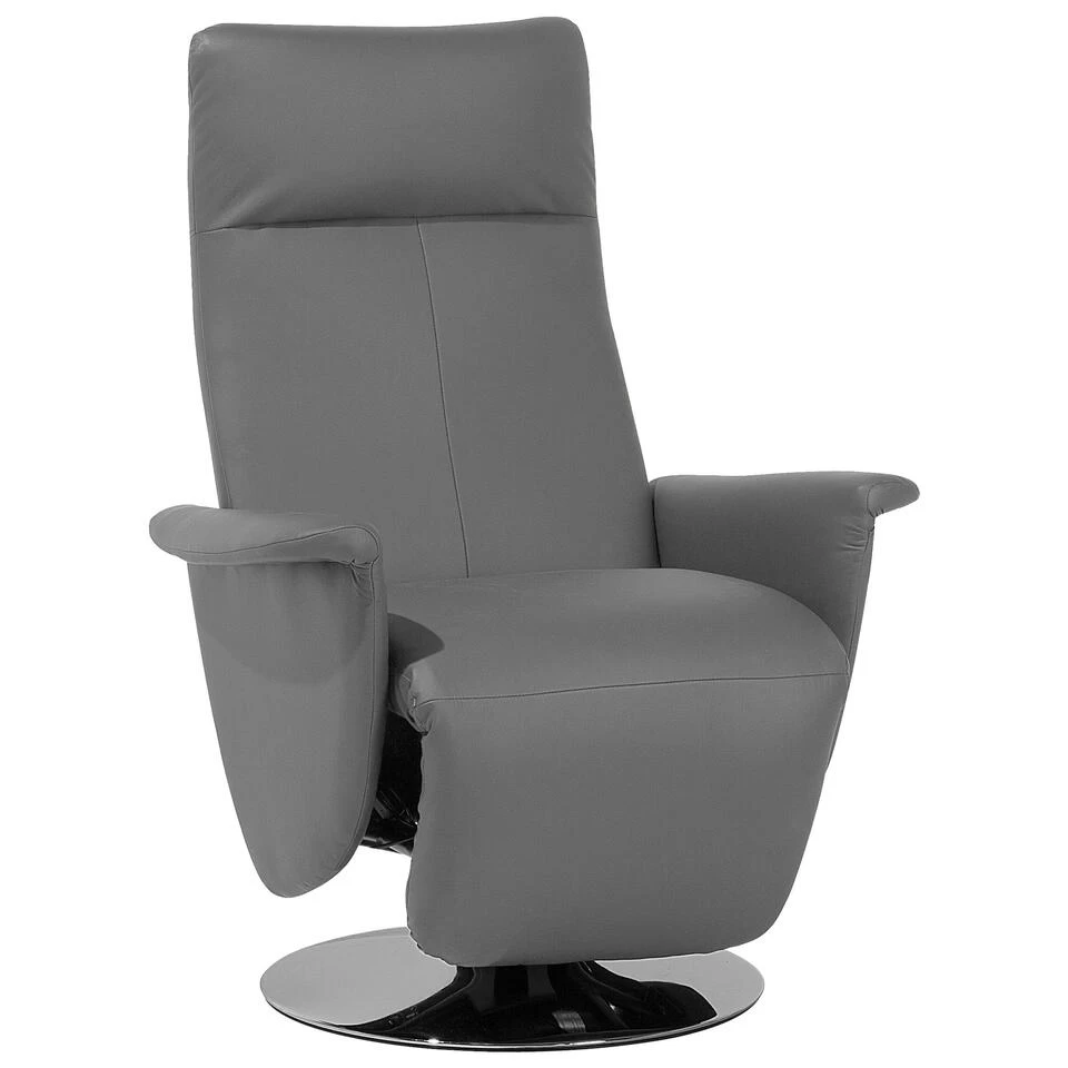 Beliani TV-fauteuil PRIME - Grijs Kunstleer 1 Beliani TV-fauteuil PRIME - Grijs Kunstleer