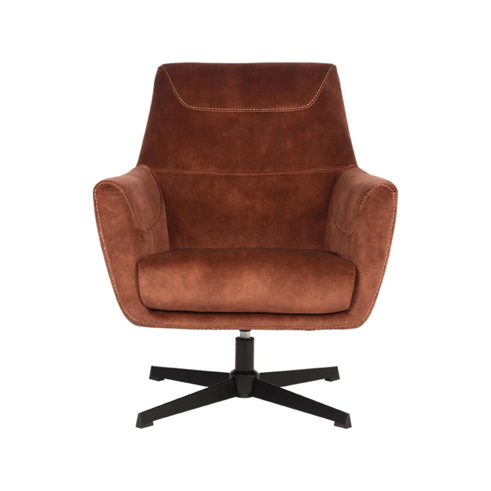 LABEL51 Fauteuil Toby - Rust - Velours 2 LABEL51 Fauteuil Toby - Rust - Velours - Afbeelding 2