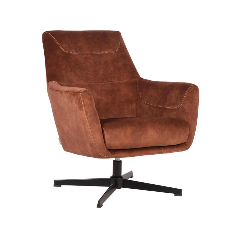 LABEL51 Fauteuil Toby - Rust - Velours 1 LABEL51 Fauteuil Toby - Rust - Velours