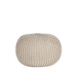 LABEL51 Poef Knitted - Naturel - Katoen - M