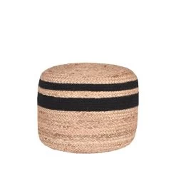 LABEL51 Poef Jute - Zwart - Jute - 50cm