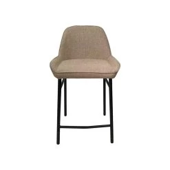 Giga Meubel Barstoel Taupe Boucle - Metaal - 53.5x52x94cm - Joëlle