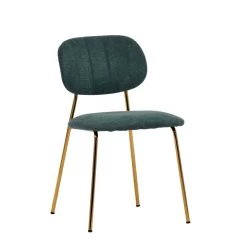 Giga Meubel Stoel Groen/Goud - Stof - Metaal - 49x45x78cm - Jin Luxe