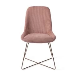 Urban Lifestyle Eetkamerstoel Lyndon - Pink, X Frame Brons