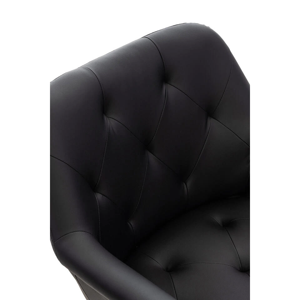 CLP Eetkamerstoel Langford Kunstleer - Zwart 4 CLP Eetkamerstoel Langford Kunstleer - Zwart - Afbeelding 4