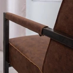 Industriële Leren Fauteuil Bruin Tiger - Leder - Bruin -Bankstoel Winkel 1000041946 0103