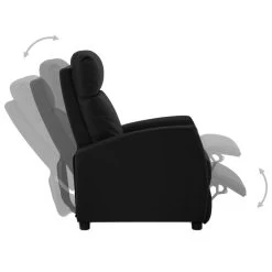 VidaXL Fauteuil Verstelbaar Kunstleer Zwart 6 VidaXL Fauteuil Verstelbaar Kunstleer Zwart -Bankstoel Winkel 1000041959 0102
