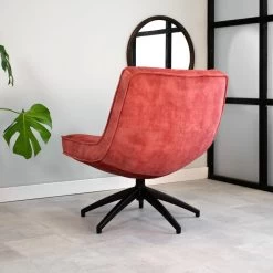 Fauteuil Draaibaar Tommy Velvet Roze - Stof - Roze -Bankstoel Winkel 1000041991 0103