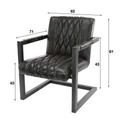 Giga Meubel Fauteuil Pu-Leer Zwart - 62x71x81cm - Stalen Onderstel 7 Giga Meubel Fauteuil Pu-Leer Zwart - 62x71x81cm - Stalen Onderstel -Bankstoel Winkel 1000044348 0103