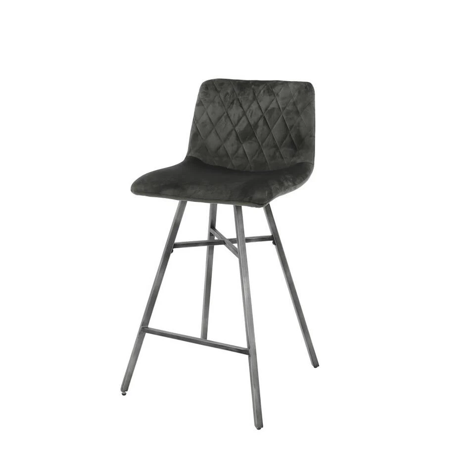 Giga Meubel Barstoel Velvet - Antraciet - Stoel Diamond 1 Giga Meubel Barstoel Velvet - Antraciet - Stoel Diamond
