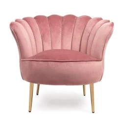 Giga Meubel - Fauteuil Velvet Roze - Gouden Poten - Jada