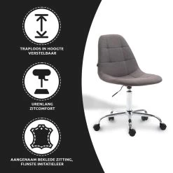 Xairo Rome - Bureaustoel - Stof - Donkergrijs 6 Xairo Rome - Bureaustoel - Stof - Donkergrijs -Bankstoel Winkel 1000050223 0102