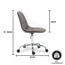 Xairo Rome - Bureaustoel - Stof - Donkergrijs 7 Xairo Rome - Bureaustoel - Stof - Donkergrijs -Bankstoel Winkel 1000050223 0103