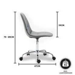 Clp Bureaustoel Reims Kunstleer Grijs -Bankstoel Winkel 1000050236 0103