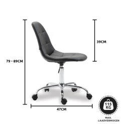 Clp Bureaustoel Reims Kunstleer Zwart -Bankstoel Winkel 1000050242 0103