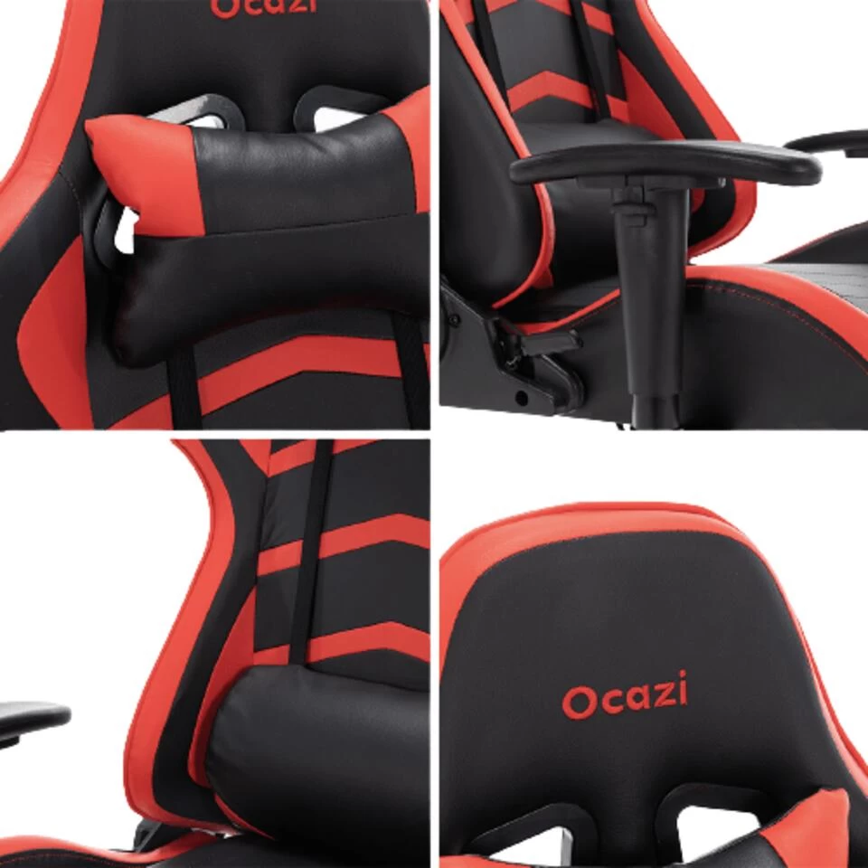 Gamestoel Texas - Zwart / Rood - Gaming Stoel - Bureaustoel 2 Gamestoel Texas - Zwart / Rood - Gaming Stoel - Bureaustoel - Afbeelding 2