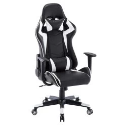 Gamestoel Las Vegas - Zwart / Wit - Gaming Stoel - Bureaustoel