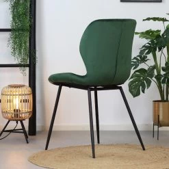 Eetkamerstoel Shawn Velvet Groen - Stof - Groen -Bankstoel Winkel 1000051902 0102
