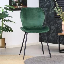 Eetkamerstoel Shawn Velvet Groen - Stof - Groen -Bankstoel Winkel 1000051902 0103