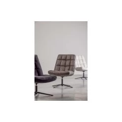 WOOOD Dirkje Draaifauteuil - Leerlook - Zwart - 101x70x85 -Bankstoel Winkel 1000052486 0102