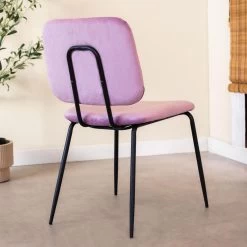 Eetkamerstoel Jerry Velvet Roze - Stof - Roze -Bankstoel Winkel 1000053509 0102
