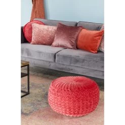 Giga Meubel Poef Rond Roze - 50x50x50cm - Poef Maaike -Bankstoel Winkel 1000053544 0103