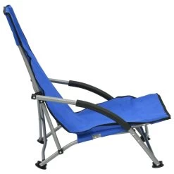 VidaXL Strandstoelen 2 St Inklapbaar Stof Blauw -Bankstoel Winkel 1000056442 0103