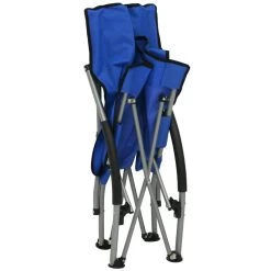 VidaXL Strandstoelen 2 St Inklapbaar Stof Blauw -Bankstoel Winkel 1000056442 0105