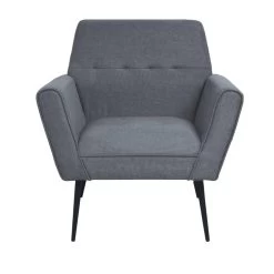 VidaXL Fauteuil Staal En Stof Lichtgrijs 6 VidaXL Fauteuil Staal En Stof Lichtgrijs -Bankstoel Winkel 1000059178 0102