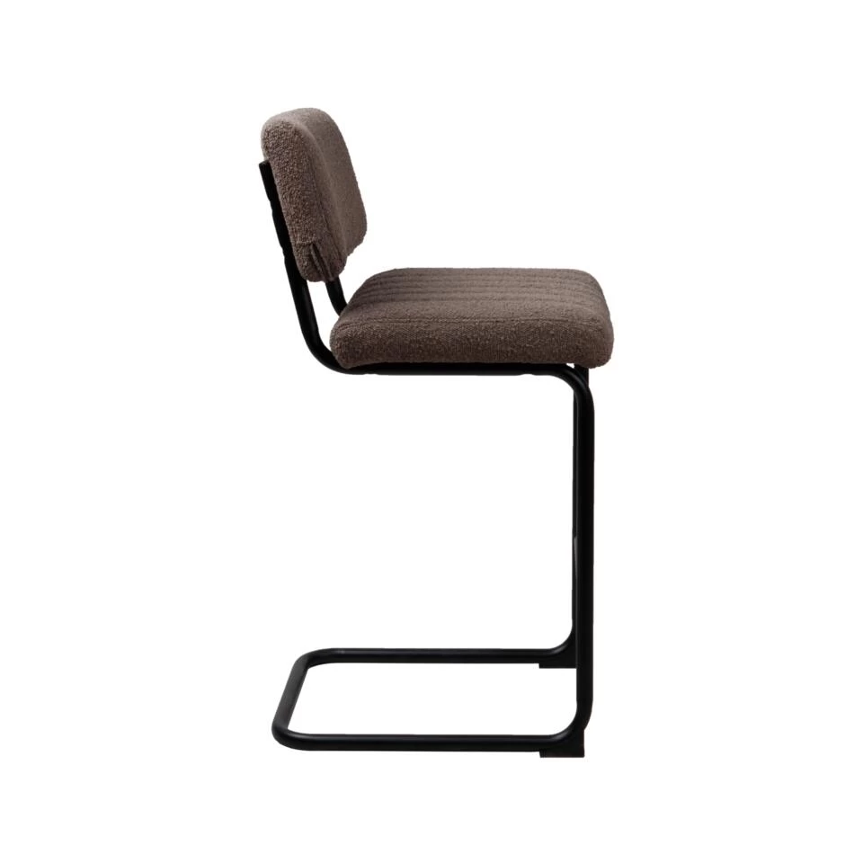 Giga Meubel Barstoel Bouclé Taupe - Metalen Onderstel - Stoel Harley 3 Giga Meubel Barstoel Bouclé Taupe - Metalen Onderstel - Stoel Harley - Afbeelding 3