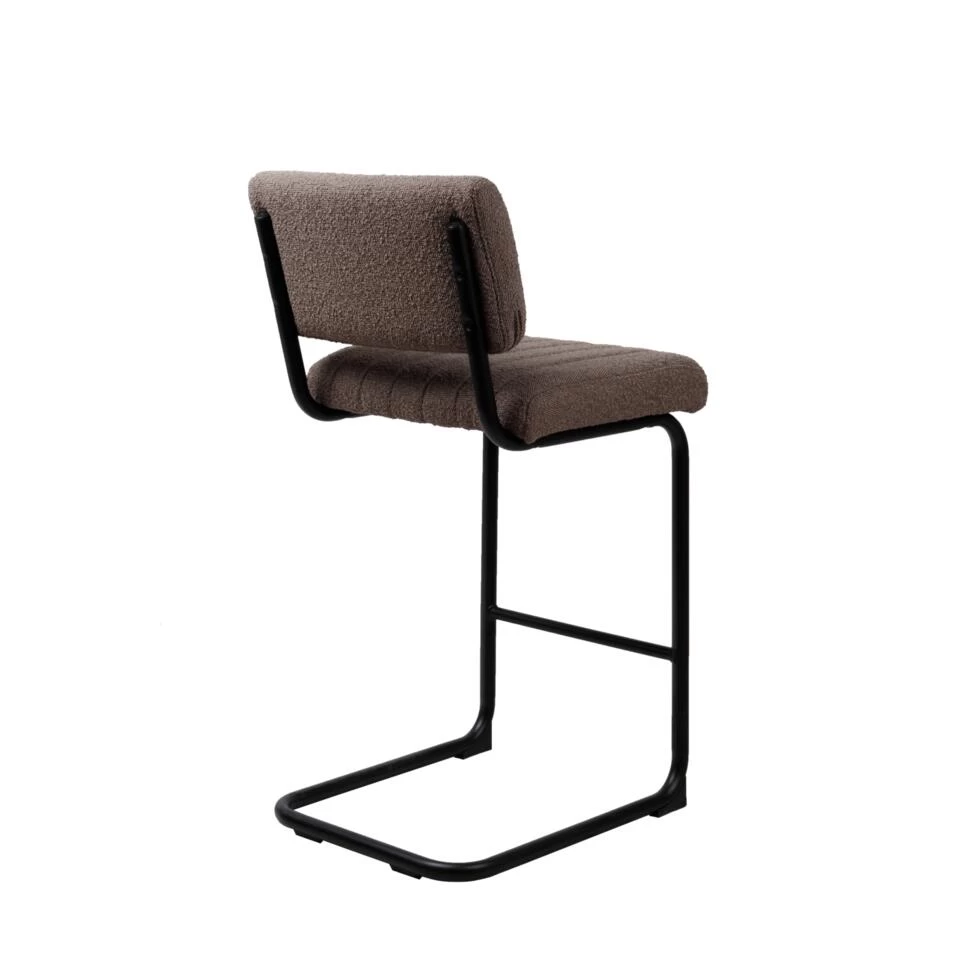 Giga Meubel Barstoel Bouclé Taupe - Metalen Onderstel - Stoel Harley 4 Giga Meubel Barstoel Bouclé Taupe - Metalen Onderstel - Stoel Harley - Afbeelding 4