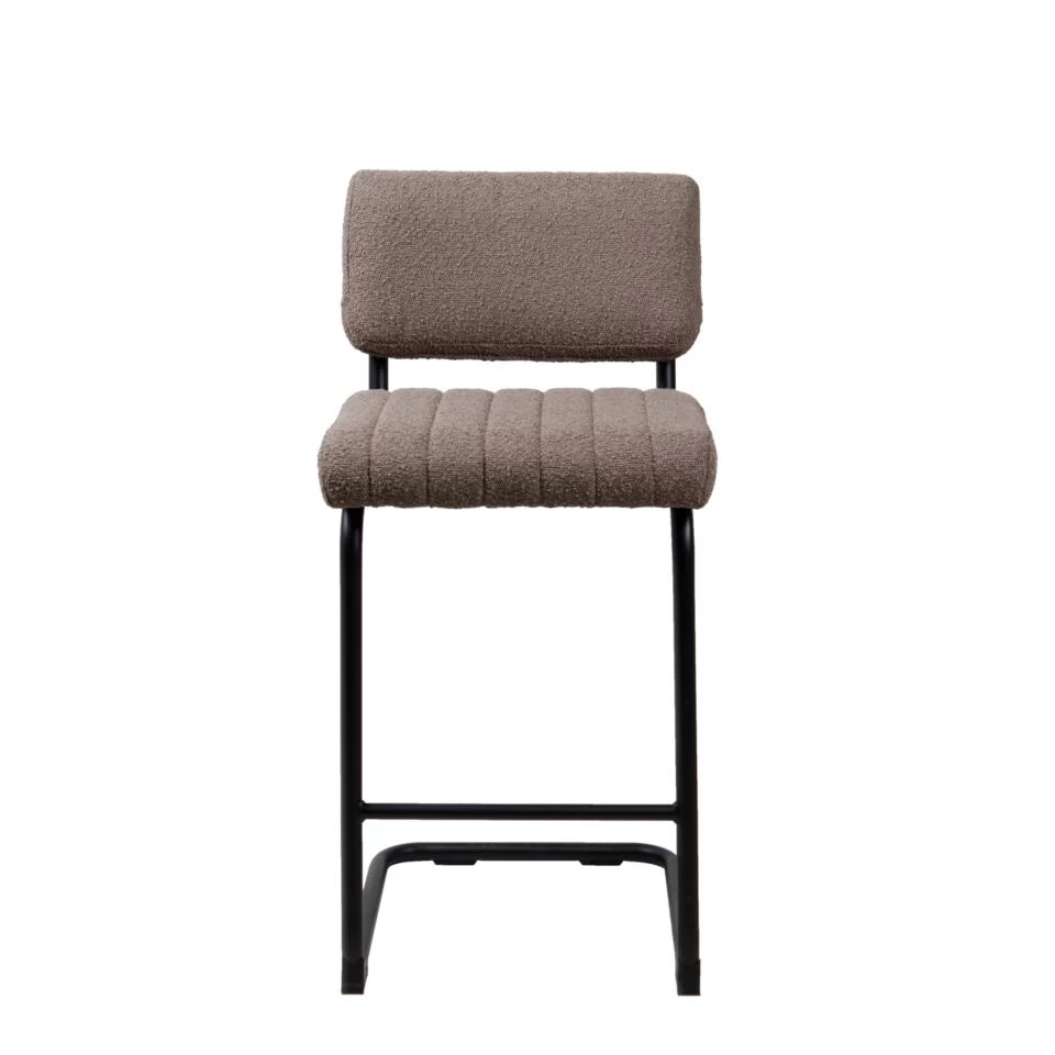 Giga Meubel Barstoel Bouclé Taupe - Metalen Onderstel - Stoel Harley 1 Giga Meubel Barstoel Bouclé Taupe - Metalen Onderstel - Stoel Harley