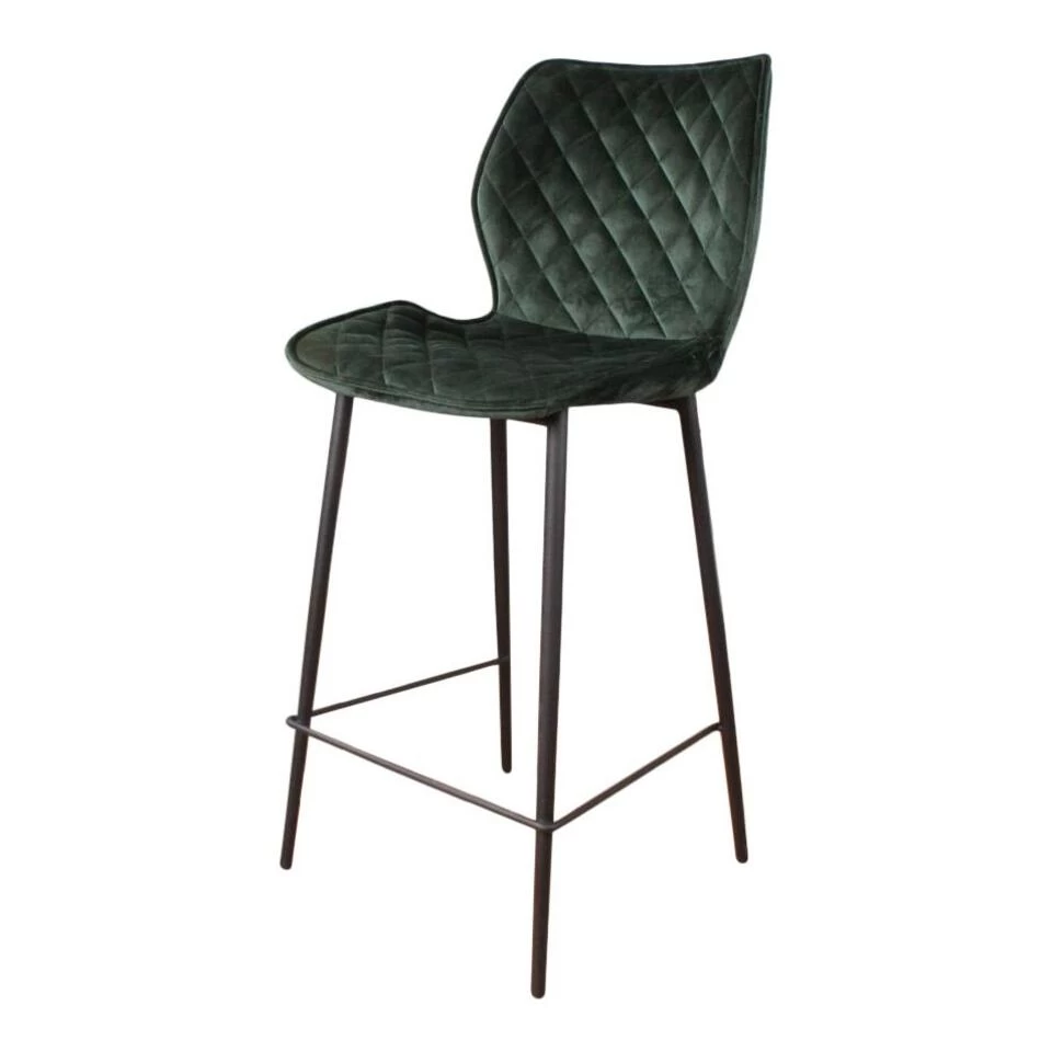 DS4U® Ruby Barkruk Velvet - Stof - Groen 1 DS4U® Ruby Barkruk Velvet - Stof - Groen